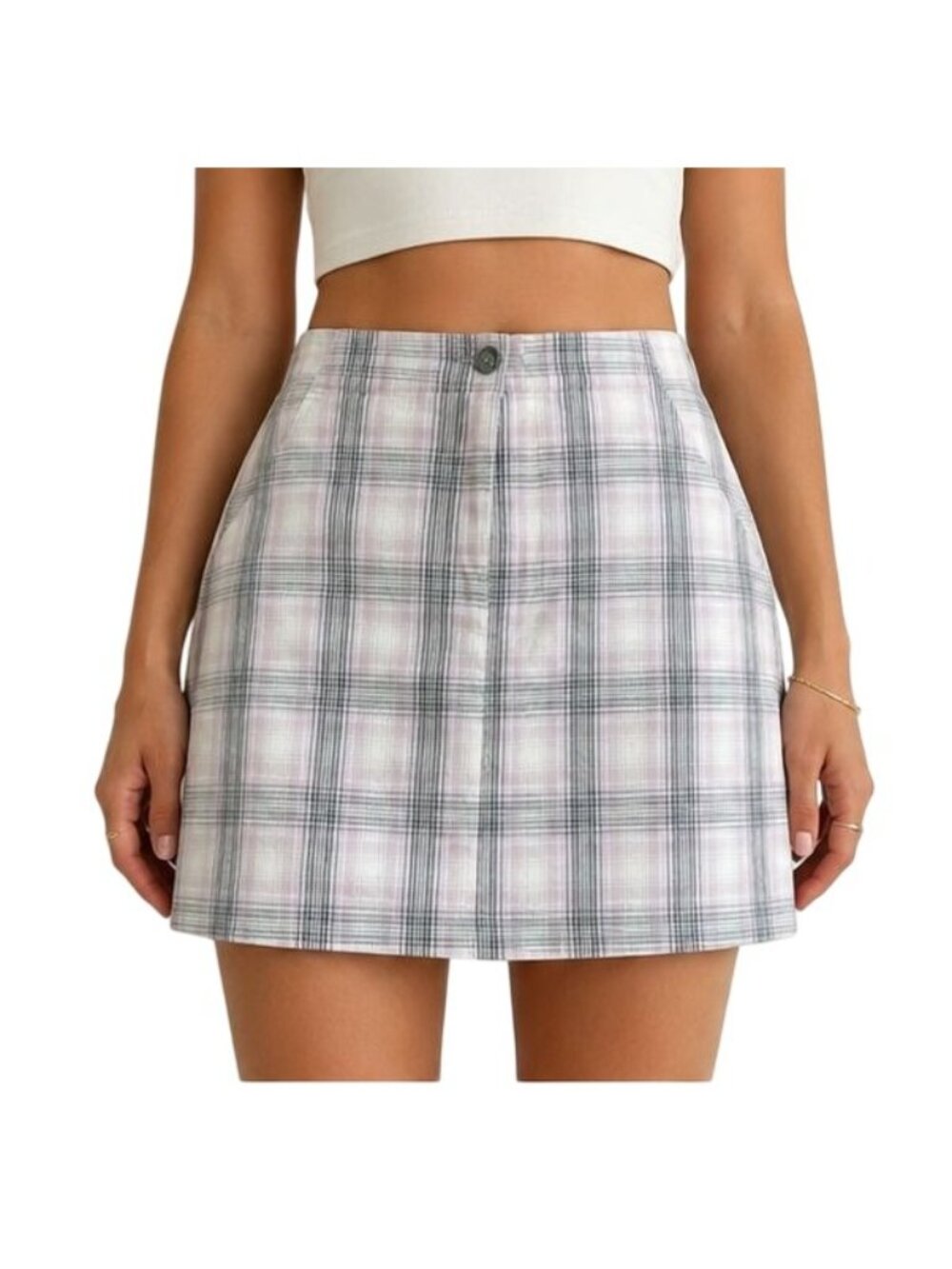 Hollister XS Women Ultra High Rise Plaid Classic Short Mini Skirt, NWT